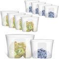 Reusable Sandwich & Snack Bags, 8 Pack 100% Silicone Stand Up Zip Lock Food Storage Bags for Food Container, Freezer Microwave Oven Dishwasher Safe, 4 Small 4 Extra Small, Translucent by Annaklin