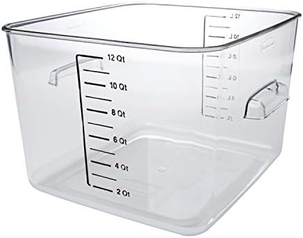 Rubbermaid Commercial Products Square Food Container, 12-Quart, Clear by Rubbermaid
