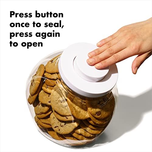 OXO Good Grips 3.0 Qt POP Medium Cookie Jar - Airtight Food Storage - for Snacks and More, White and Clear (Pack of 8) - Image 3