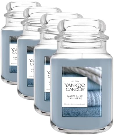 Yankee Candle Warm Luxe Cashmere, Holiday Scented Candle, 22oz Large Jar with up to 150 Hour Burn Time, Giftable (Pack of 4) by YankeeCandle