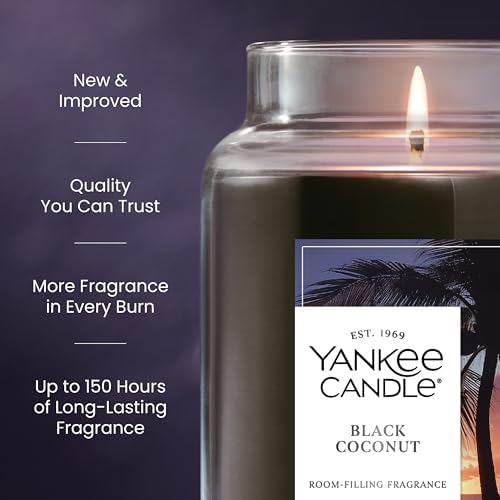 Yankee Candle Black Coconut Scented Candle, 22oz Large Jar - Image 3