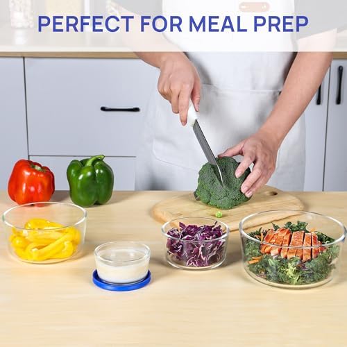 Vtopmart 4 Pack Glass Bowls with Lids (1, 2, 4, 7 Cup) - Image 4