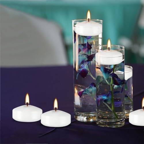 YOROXRG 50 Pack of 2-Inch White Floating Candles - Ideal for Weddings, Home Décor, Spa Baths, and Romantic Settings - Image 3