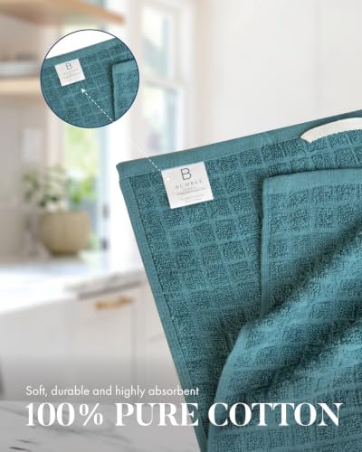 Bumble Kitchen Towels (6-Pack), 16"x28", 100% Cotton Dish Towels - Aqua - Image 4