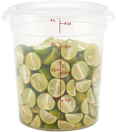Cambro Food Storage Containers with Lids (BPA-Free) - 4 Quart - Food Grade Buckets with Lids (4 Pack) - For Dough Proofing and Brining (Translucent) - Image 6