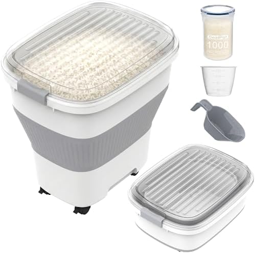 HOYTAMDAR 50Lbs Collapsible Rice Container,Airtight Food Storage container by HOYTAMDARHOMESTORAGE