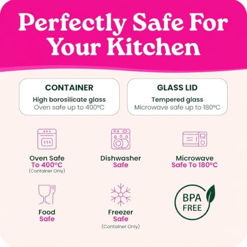 4-Pack Glass Food Storage Containers with Glass Lids & Bamboo Rim – Plastic Free 27 Oz Glass Meal Prep Containers for Lunch, Eco Friendly Airtight Food Storage, Microwave & Oven Safe - Image 6