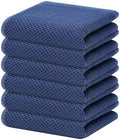 Homaxy 100% Cotton Waffle Weave Kitchen Dish Towels 6-Pack, Navy Blue by Homaxy