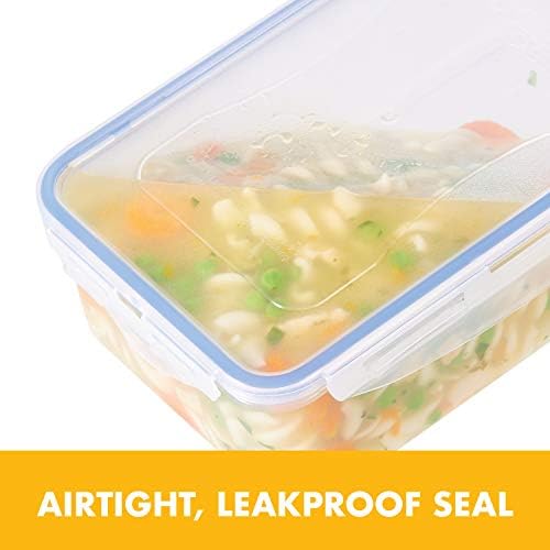LOCK & LOCK LocknLock Easy Essentials Airtight Rectangular Tall Food Storage Container 7.61 Cup, 4 Piece, Clear - Image 5