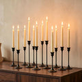 Nuptio Black Candle Holder Candlestick Holders 15 Pcs Candle Sticks Holder Metal Tapered Candle Holder, Taper Candle Holders for Wedding Christmas Party Celebration Mantel Dinner Home Decoration by Nuptio