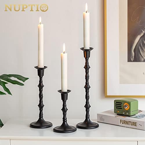 NUPTIO Black Candlestick Holders for Halloween: Unique Gothic Design - Image 2