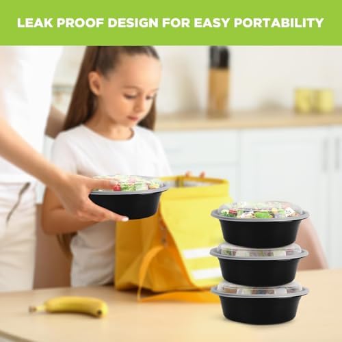 Meal Prep Containers, 50Pack 24oz Round To Go Bowls with Lids - Image 5