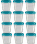 Food Storage Containers, Rubber Maid, Teal, Half Cup Food Storage Containers, 24 Peice Set, Easy Find Lids, 12 Containers, 12 Lids by Utensilux