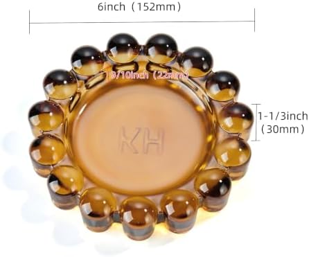 khtumeware Large Amber Bubble Glass Candle Dish – Modern Clear Glass Candle Holder for Tealights & Diffusers, Decorative Tray for Home & Tabletop Decor（1 Pack） - Image 2