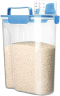 Viretec Rice Storage Container, 5 to 10lb Dry Food Airtight Dispenser, Pet Dog Cat Food Canister, BPA Free Clear Plastic Kitchen and Pantry Organization Bin for Oatmeal, Grain, Cereal, Pasta, Flour by Viretec