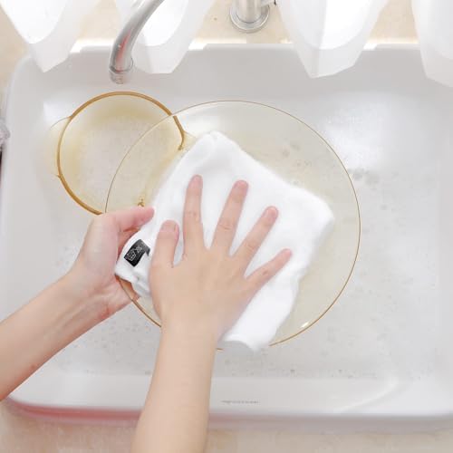 Homaxy 100% Cotton Waffle Weave Kitchen Dish Cloths 6-Pack, White - Image 4