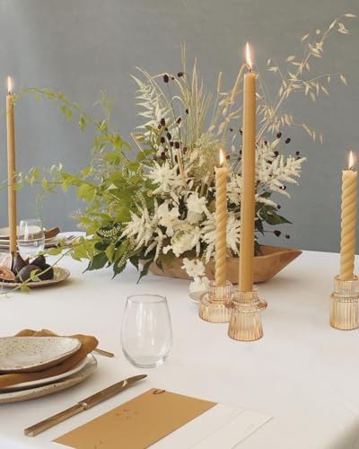 Vixdonos Taper Glass Candlestick Holders Tealight Candle Holders for Table Centerpieces, Wedding Decor and Dinner Party (6 Pcs, Gold) - Image 5
