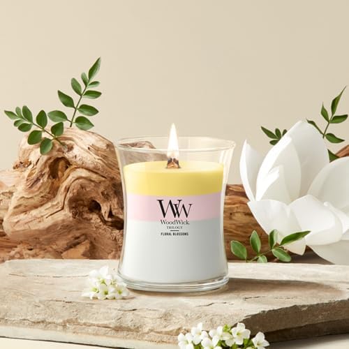WoodWick Floral Blossoms Tri-Scented Candle, Crackling Wick, 9.7oz - Image 2