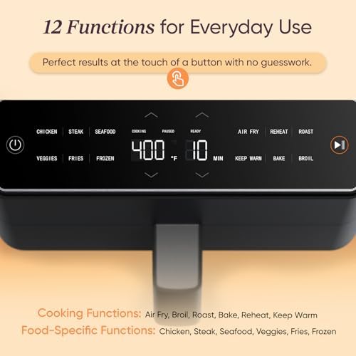 Cosori Smart Air Fryer 6.8 Qt, Dual Heating Elements, Ceramic Coating, Gray - Image 4