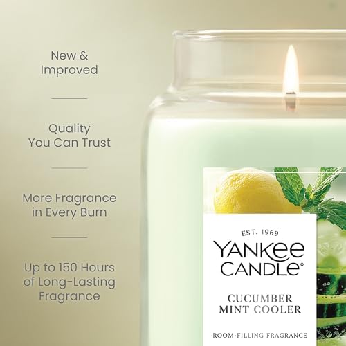 Yankee Candle Cucumber Mint Cooler Scented Candle, 22oz Large Jar - Image 3
