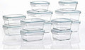 Glasslock Ring Taper 24 Piece Set Stackable Oven Microwave Safe Glass Food Storage Containers with Airtight Latching Lids,Clear by Glasslock
