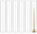 6 Pcs Hurricane Candle Holder Sleeve, H:14" D:2.5" Clear Glass by REWOMC