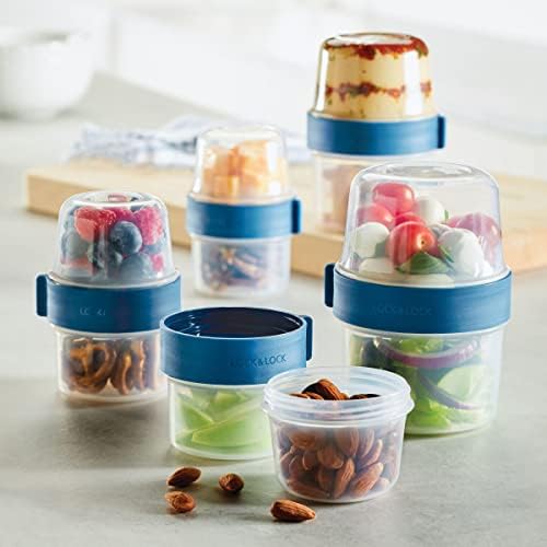 LOCK & LOCK LocknLock Easy Essentials Twist Two Way Food Storage Container, BPA-Free/Dishwasher Safe, 10-Piece Set, Clear - Image 5