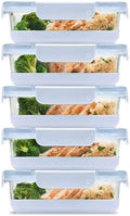 Ello Duraglass Refresh 3.4 Cup Meal Prep Containers, 10 Pc, Halogen Blue by Ello