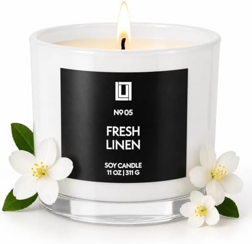 Lulu Candles | Fresh Linen | Luxury Scented Soy Jar Candle | Hand Poured in The USA | Highly Scented & Long Lasting | 11 Oz. by LULUCANDLES