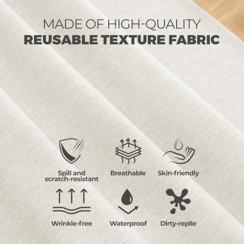 Decorelia Table Cloth for Rectangle Dining Table, Faux Linen Waterproof Texture Farmhouse Washable Rectangular Tablecloth Cover for Birthday, Party, Picnics, Wedding Decor(Ivory, 52 x70 Inch) - Image 6