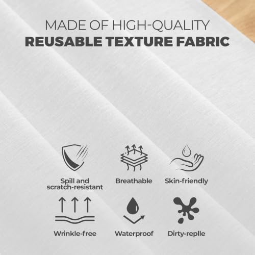 Decorelia Faux Linen Tablecloth for Dining Room, White 60 x 120 Inch - Image 6