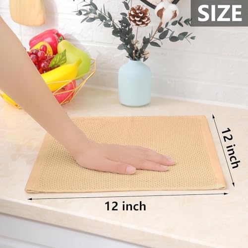 Homaxy 100% Cotton Waffle Weave Kitchen Dish Cloths 24-Pack, Apricot - Image 5