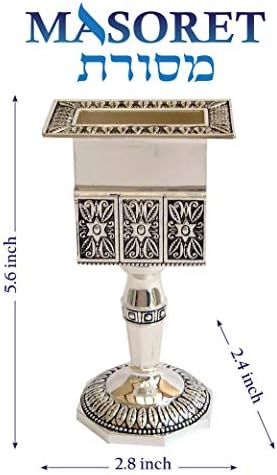 Nickel Havdalah Candle Holder 5.6 Inches Octagon Havdalah Candle Holder, Elegant Jewish Hanukkah Candleholder Stand - Image 2