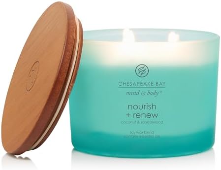 Chesapeake Bay Candle Mind & Body 3-Wick Coffee Table Jar Candle Nourish + Renew (Coconut & Sandalwood), 11oz (Pack of 4) - Image 2
