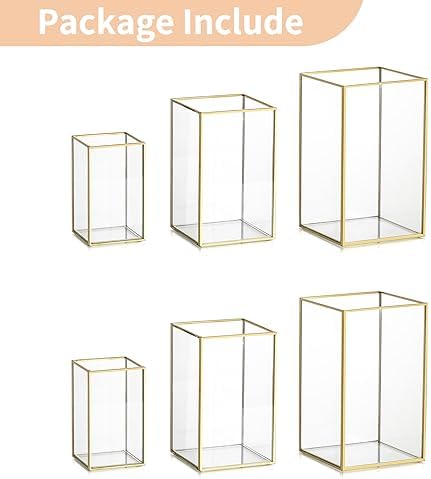 NUPTIO Hurricane Candle Holder Centerpieces: 6 Pcs Glass Candles Lantern - Image 6