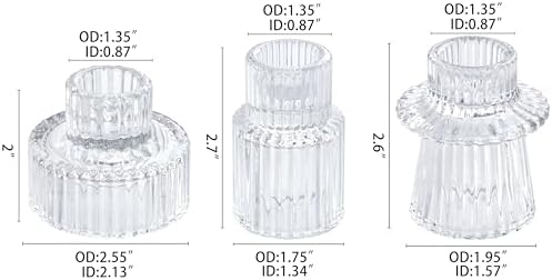 Vixdonos Glass Candlestick Holders Tealight Candle Holders for Table Centerpieces, Wedding Decor and Dinner Party (6 Pcs, Clear) - Image 2