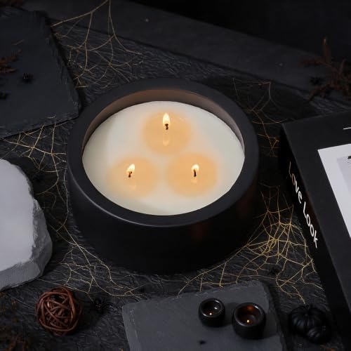 Viyffo 20oz Large Fall Scented Candle – Eucalyptus & Rosemary, 3 Wick Non Toxic Soy Candles for Women & Men, Matte Black Ceramic Jar, Luxury Home Fragrance, Elegant Halloween Decor & Premium Gift - Image 3