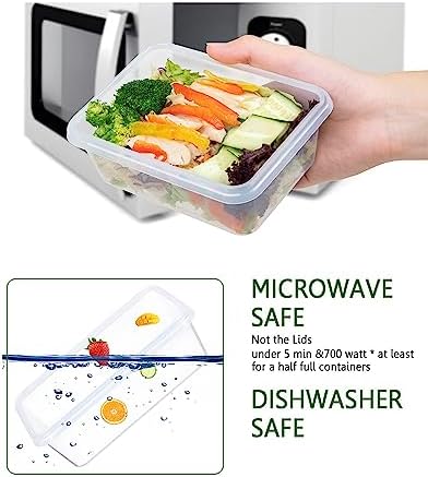 FOOYOO 32 Piece Food Storage Container with Lids (16 Containers + 16 Lids) - Plastic Food Containers with Lid, Airtight Leak Proof Snap Lock, BPA Free Storage Containers - Image 5