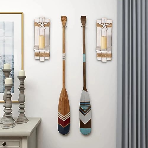 SOMTO White Starfish Wall Candle Sconces,Beach Themed Wall Decor Ocean Wall-Mount Candleholders,Nautical Style Bathroom Decor, Coastal Farmhouse Seashell Candle Holders,Set of 2 - Image 5