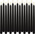 WPONSZU Set of 14 Black Taper Candles, 7-8 Hours Burn Time, Unscented, Smokeless and Dripless, 4/5 x 10 Inch Dinner Candle Set for Halloween,Household, Wedding, Party and Home Décor Candlesticks by WPONSZU