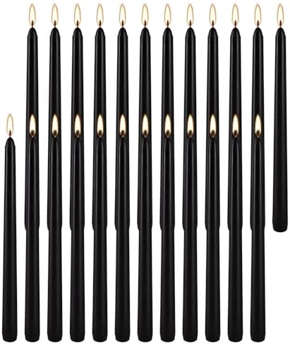 YOROXRG 24 Pack Black Taper Candles, 7-8 Hours Burn Time, Unscented, Smokeless and Dripless, 0.75 x 10 Inch Dinner Candle Set for Halloween, Household, Wedding, Party and Home Décor Candlesticks - Image 5