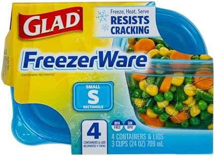 Glad GladWare FreezerWare Food Storage Containers, 24 oz - 4 Count (Pack of 6) - Image 3