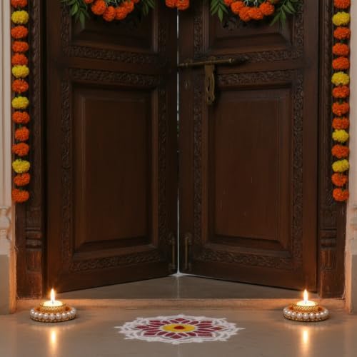 Set of 2 Diwali Diya Tealight Holders Deepawali Puja Gifts & Festival Décor - Image 6