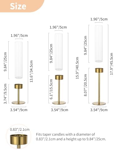 NUPTIO Candlestick Holders for Table Centerpiece, Set of 3 Gold Decor - Image 4