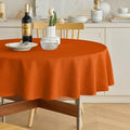 Decorelia Faux Linen Fall Round Tablecloths 60 inch, Waterproof Decorative Washable Texture Rustic Circle Table Cloth Cover for Dining Kitchen Party Farmhouse Outdoor(60 Inch,Round (2-4 Seats),Rust) by Decorelia