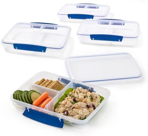 Rubbermaid Pack & Go Set with Two 350 mL Containers and Two 820 mL Containers, Divided Compartments, Meal Prep Containers with Secure Seal Lids by Rubbermaid