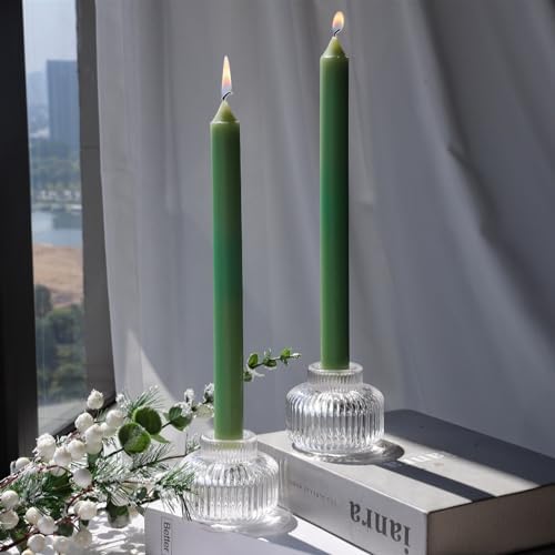 Woho 4pcs Candle Stick Candle Holder, Clear Taper Candle Holder for Wedding by Woho