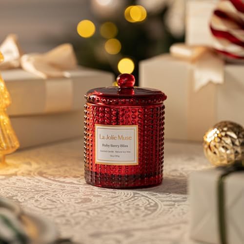 LA JOLIE MUSE Ruby Berry Bliss Scented Candles for Home, Natural Soy 55 Hrs - Image 3