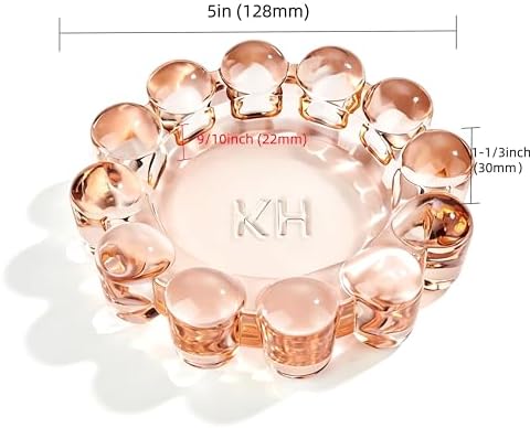 Chic Orange Bubble Glass Candle Dish – Modern Clear Glass Candle Holder for Tealights & Diffusers, Decorative Tray for Home & Tabletop Decor（1 Pack） - Image 2