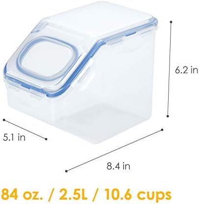 LocknLock Easy Essentials Food Lids (Flip-top) / Pantry Storage Containers, BPA Free, Top-10 Cup-for Snacks, Clear (Pack of 2) - Image 2